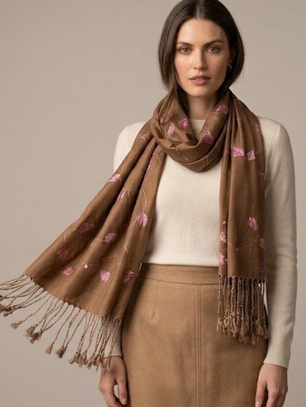Banana Republic Brown 100% Silk Scarf